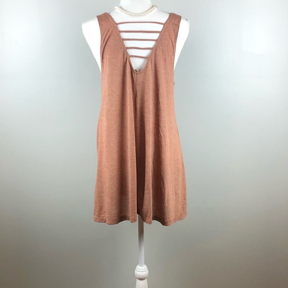 CY Rust Color Ladder Cutout Sleeveless Tank Top - Picture 3 of 4